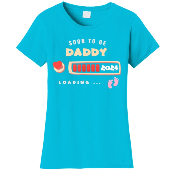 Soon To Be Daddy Pregnancy Announcement Est. 2024 Loading Women's T-Shirt