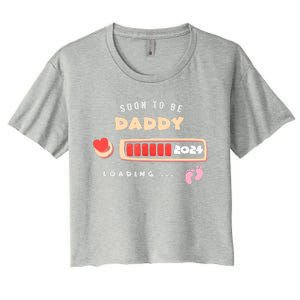 Soon To Be Daddy Pregnancy Announcement Est. 2024 Loading Women's Crop Top Tee