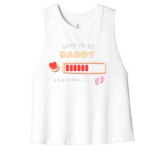 Soon To Be Daddy Pregnancy Announcement Est. 2024 Loading Women's Racerback Cropped Tank