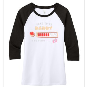 Soon To Be Daddy Pregnancy Announcement Est. 2024 Loading Women's Tri-Blend 3/4-Sleeve Raglan Shirt