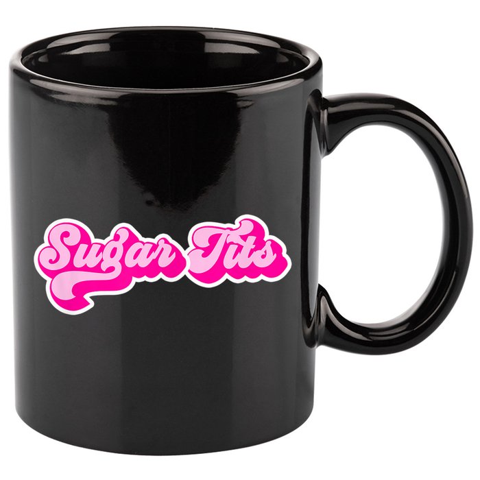 Sugar Tits Bubblegum Pink 11oz C Handle Ceramic Mug