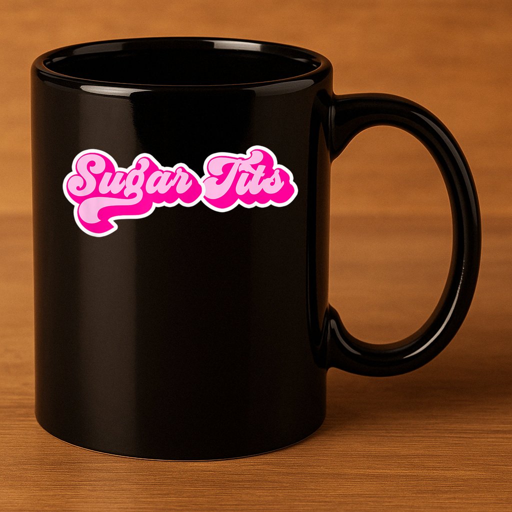 Sugar Tits Bubblegum Pink 11oz C Handle Ceramic Mug