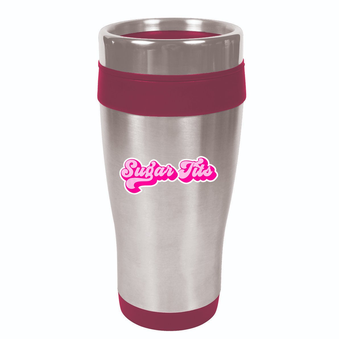 Sugar Tits Bubblegum Pink 16oz Travel Tumbler