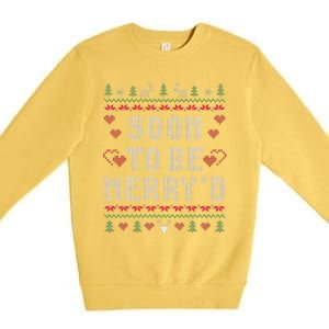 Soon To Be MerryD Engaged Couples Matching Ugly Christmas Gift Premium Crewneck Sweatshirt