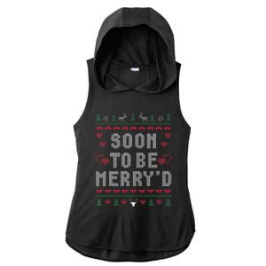 Soon To Be MerryD Engaged Couples Matching Ugly Christmas Gift Ladies PosiCharge Tri-Blend Wicking Draft Hoodie Tank