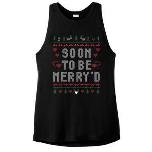 Soon To Be MerryD Engaged Couples Matching Ugly Christmas Gift Ladies PosiCharge Tri-Blend Wicking Tank