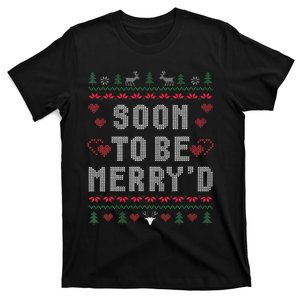 Soon To Be MerryD Engaged Couples Matching Ugly Christmas Gift T-Shirt