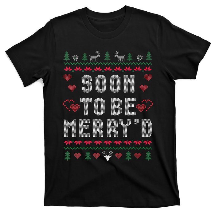 Soon To Be MerryD Engaged Couples Matching Ugly Christmas Gift T-Shirt