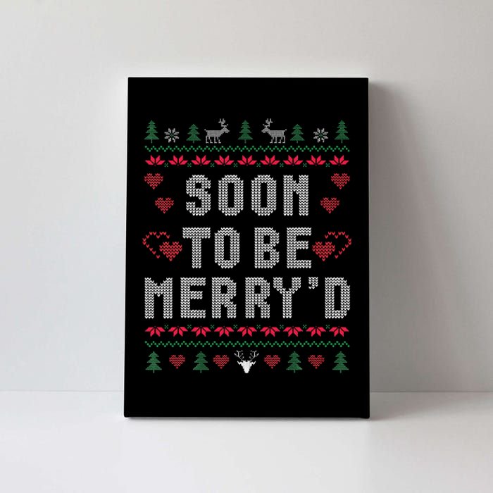 Soon To Be MerryD Engaged Couples Matching Ugly Christmas Gift Canvas