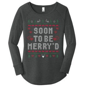 Soon To Be MerryD Engaged Couples Matching Ugly Christmas Gift Women's Perfect Tri Tunic Long Sleeve Shirt