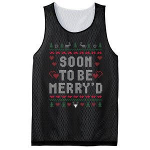 Soon To Be MerryD Engaged Couples Matching Ugly Christmas Gift Mesh Reversible Basketball Jersey Tank