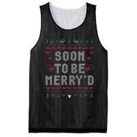 Soon To Be MerryD Engaged Couples Matching Ugly Christmas Gift Mesh Reversible Basketball Jersey Tank