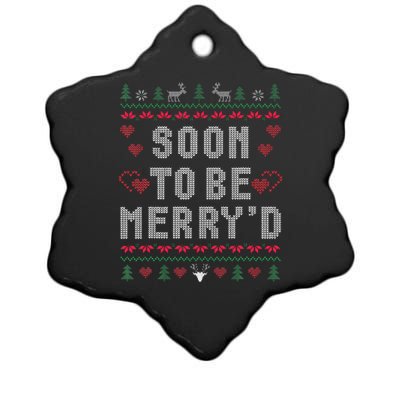 Soon To Be MerryD Engaged Couples Matching Ugly Christmas Gift Ceramic Star Ornament