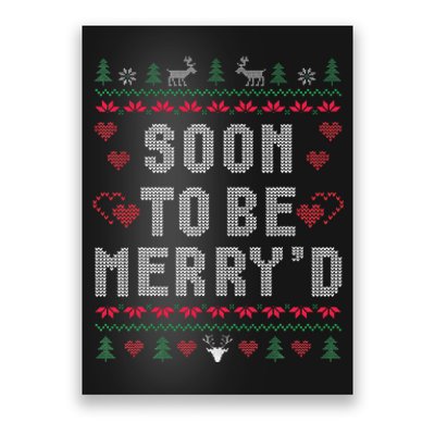 Soon To Be MerryD Engaged Couples Matching Ugly Christmas Gift Poster