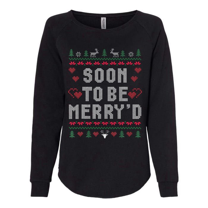 Soon To Be MerryD Engaged Couples Matching Ugly Christmas Gift Womens California Wash Sweatshirt