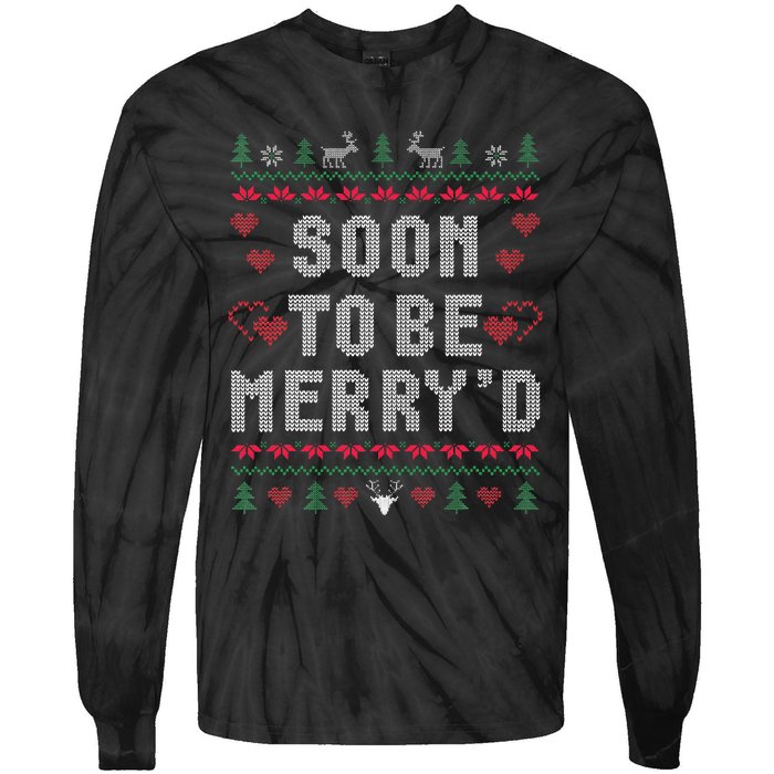 Soon To Be MerryD Engaged Couples Matching Ugly Christmas Gift Tie-Dye Long Sleeve Shirt