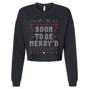 Soon To Be MerryD Engaged Couples Matching Ugly Christmas Gift Cropped Pullover Crew