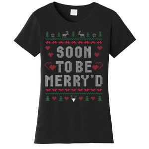 Soon To Be MerryD Engaged Couples Matching Ugly Christmas Gift Women's T-Shirt