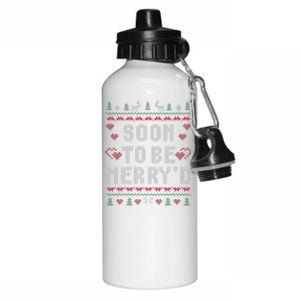 Soon To Be MerryD Engaged Couples Matching Ugly Christmas Gift Aluminum Water Bottle