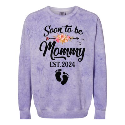 Soon To Be Mommy 2024 MotherS Day First Time Mom Pregnancy Colorblast Crewneck Sweatshirt