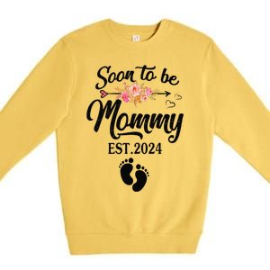 Soon To Be Mommy 2024 MotherS Day First Time Mom Pregnancy Premium Crewneck Sweatshirt