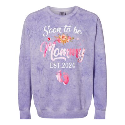 Soon To Be Mommy 2024 MotherS Day First Time Mom Pregnancy Colorblast Crewneck Sweatshirt