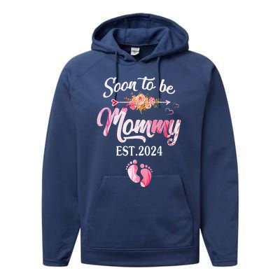 Soon To Be Mommy 2024 MotherS Day First Time Mom Pregnancy Performance Fleece Hoodie