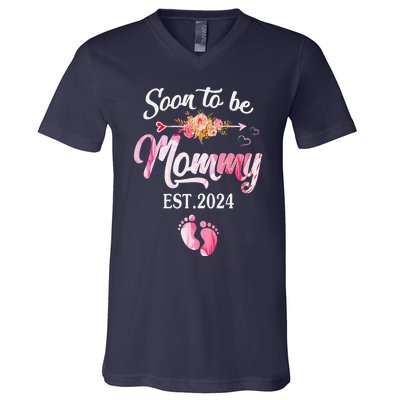 Soon To Be Mommy 2024 MotherS Day First Time Mom Pregnancy V-Neck T-Shirt