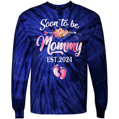 Soon To Be Mommy 2024 MotherS Day First Time Mom Pregnancy Tie-Dye Long Sleeve Shirt