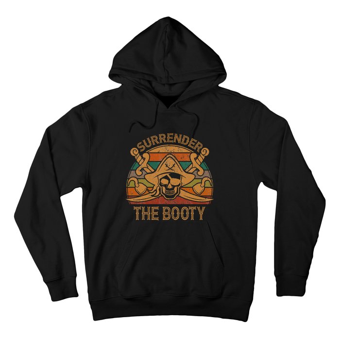 Surrender The Booty Pirate Gift Jolly Roger Flag Halloween Hoodie