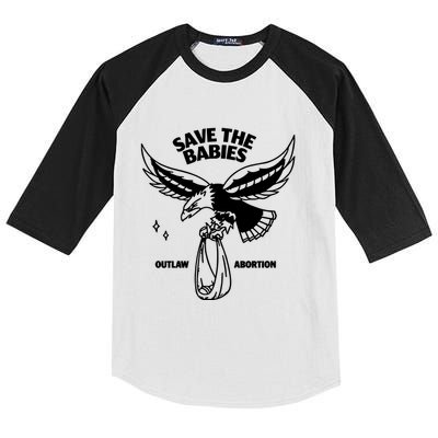 Save The Babies Outlaw Abortion Kids Colorblock Raglan Jersey