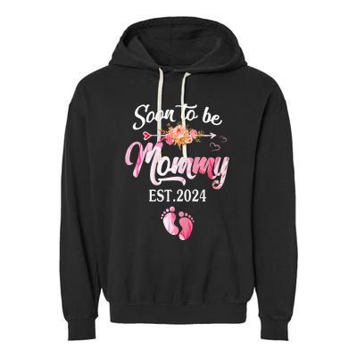 Soon to be Mommy 2024 Mother's Day First Time Mom Pregnancy Garment-Dyed Fleece Hoodie