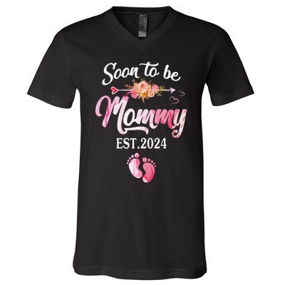 Soon to be Mommy 2024 Mother's Day First Time Mom Pregnancy V-Neck T-Shirt