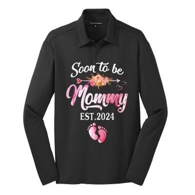 Soon to be Mommy 2024 Mother's Day First Time Mom Pregnancy Silk Touch Performance Long Sleeve Polo