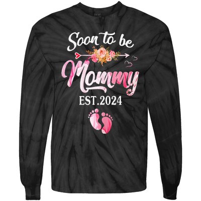 Soon to be Mommy 2024 Mother's Day First Time Mom Pregnancy Tie-Dye Long Sleeve Shirt