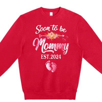 Soon to be Mommy 2024 Mother's Day First Time Mom Pregnancy Premium Crewneck Sweatshirt