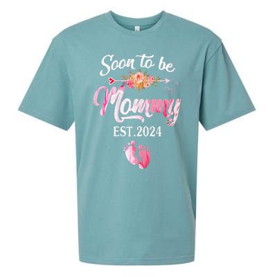 Soon to be Mommy 2024 Mother's Day First Time Mom Pregnancy Sueded Cloud Jersey T-Shirt