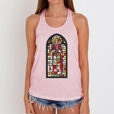 Saint Thomas Becket Stained Glass Gift Women's Knotted Racerback Tank