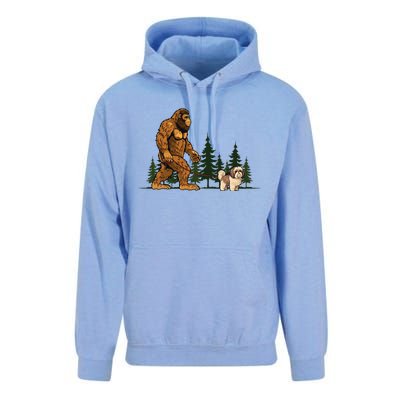 Shih Tzu Bigfoot Dog Walking Dog Mom Dad Unisex Surf Hoodie