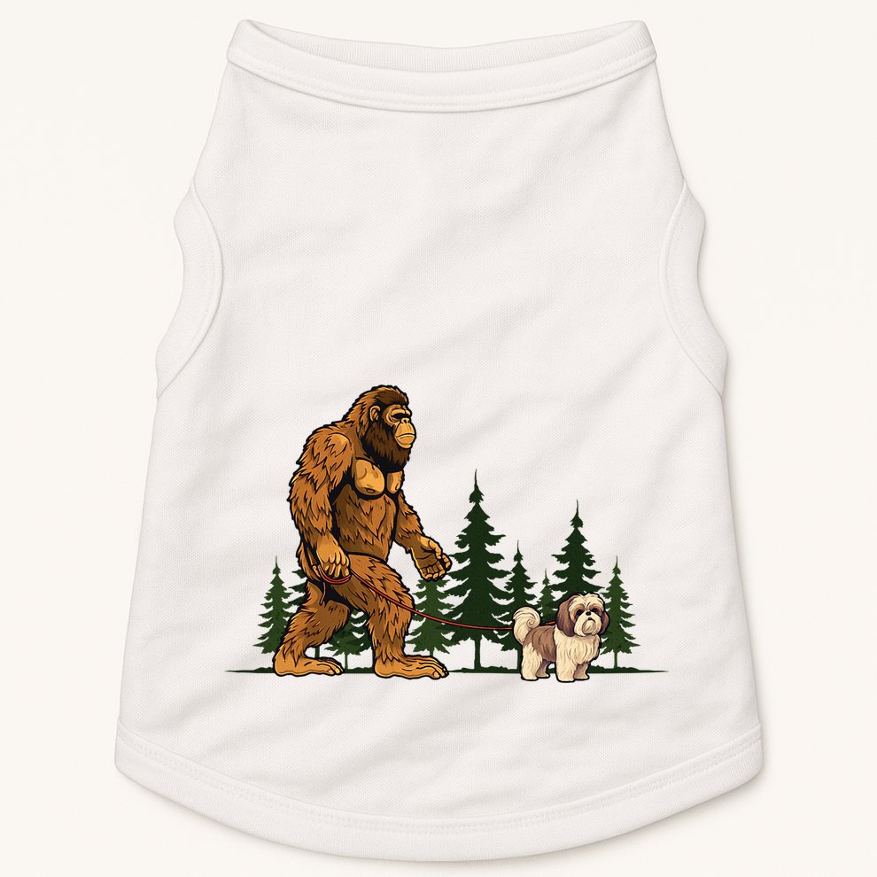 Shih Tzu Bigfoot Dog Walking Dog Mom Dad Doggie Tank
