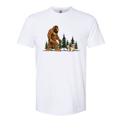 Shih Tzu Bigfoot Dog Walking Dog Mom Dad Softstyle CVC T-Shirt