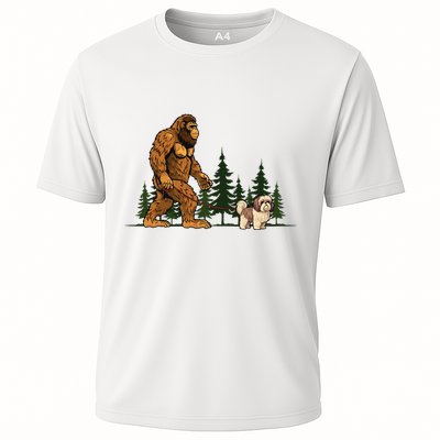 Shih Tzu Bigfoot Dog Walking Dog Mom Dad Performance Shirt