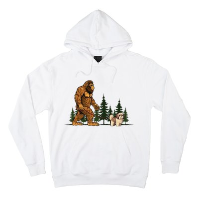 Shih Tzu Bigfoot Dog Walking Dog Mom Dad Hoodie