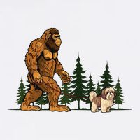 Shih Tzu Bigfoot Dog Walking Dog Mom Dad Long Sleeve Shirt