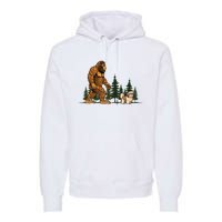 Shih Tzu Bigfoot Dog Walking Dog Mom Dad Premium Hoodie