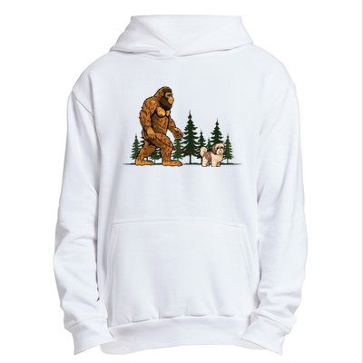 Shih Tzu Bigfoot Dog Walking Dog Mom Dad Urban Pullover Hoodie