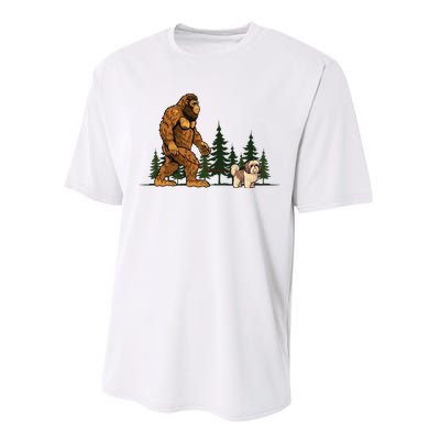 Shih Tzu Bigfoot Dog Walking Dog Mom Dad Performance Sprint T-Shirt