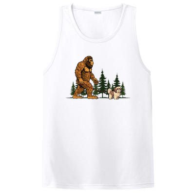 Shih Tzu Bigfoot Dog Walking Dog Mom Dad PosiCharge Competitor Tank