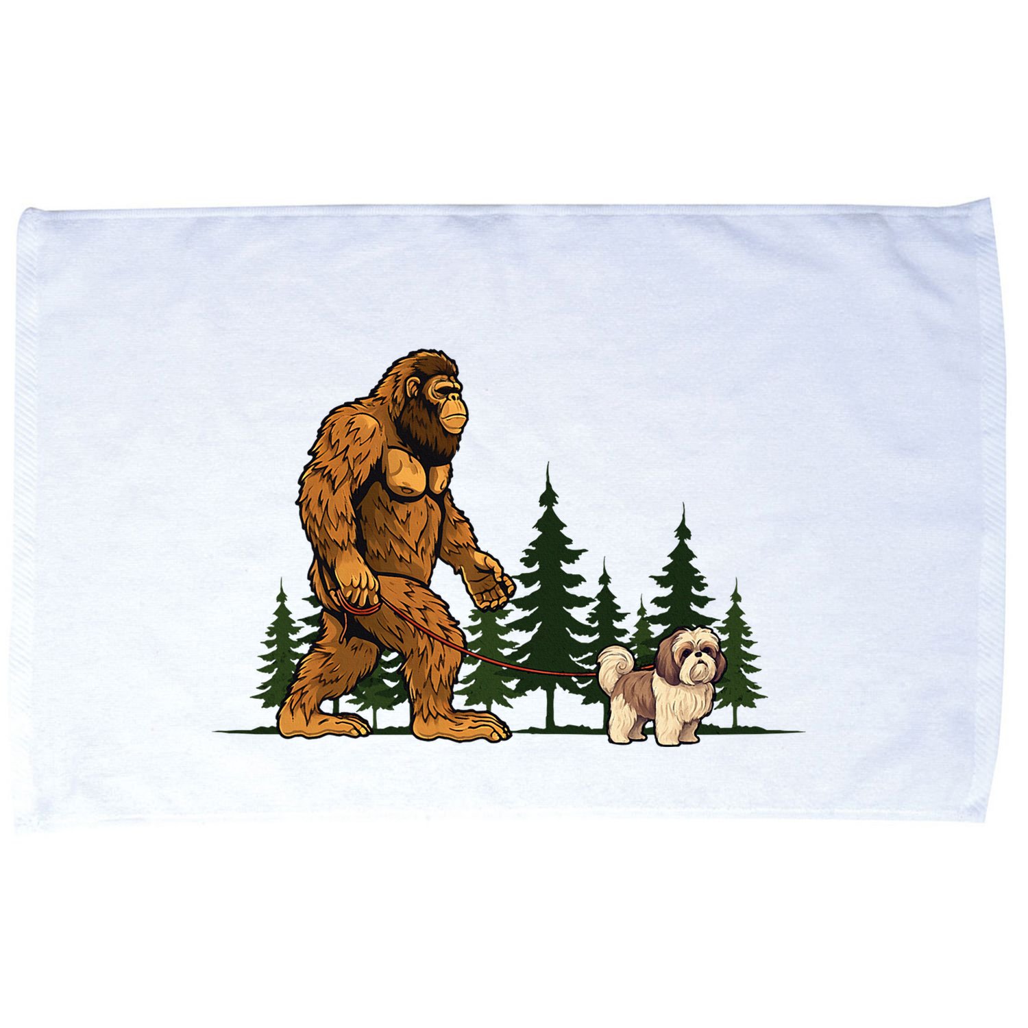 Shih Tzu Bigfoot Dog Walking Dog Mom Dad Microfiber Hand Towel