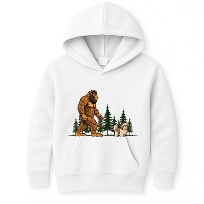 Shih Tzu Bigfoot Dog Walking Dog Mom Dad Kids Hoodie